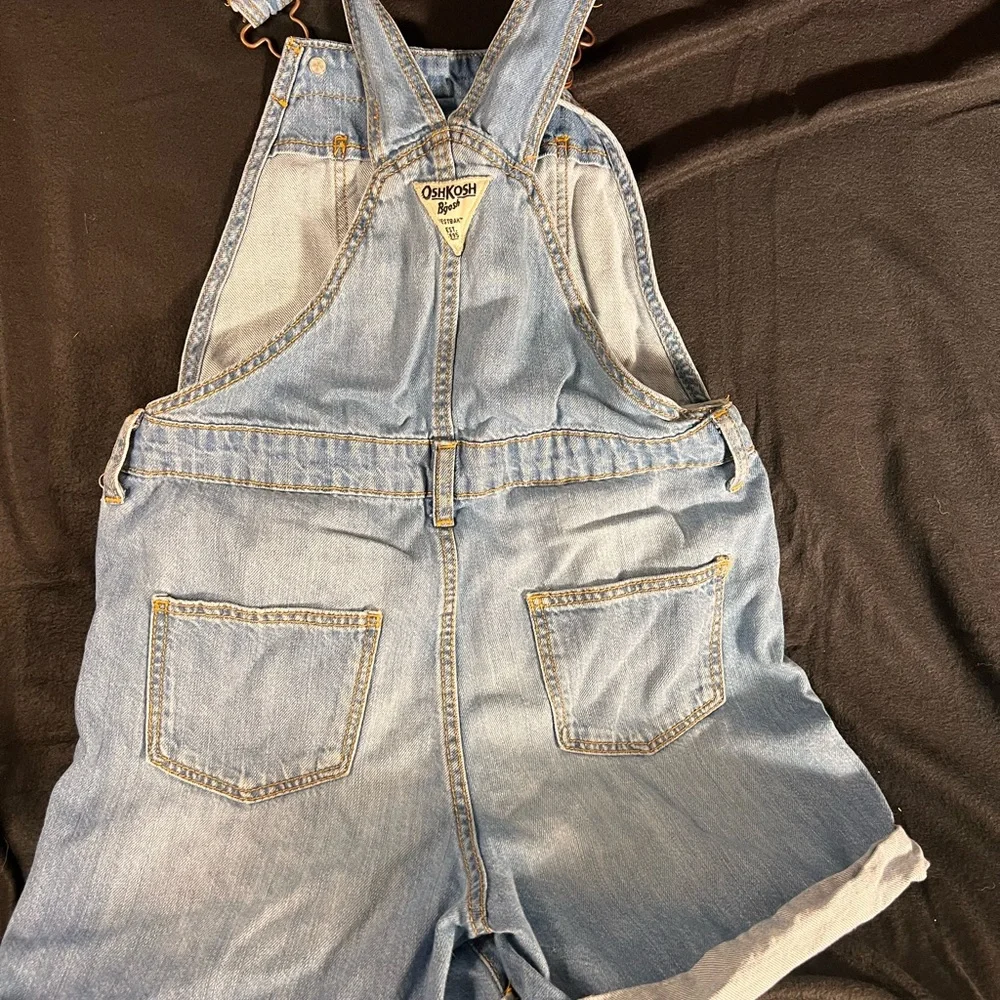 Denim‎ Overalls size 8 with Distressed Details